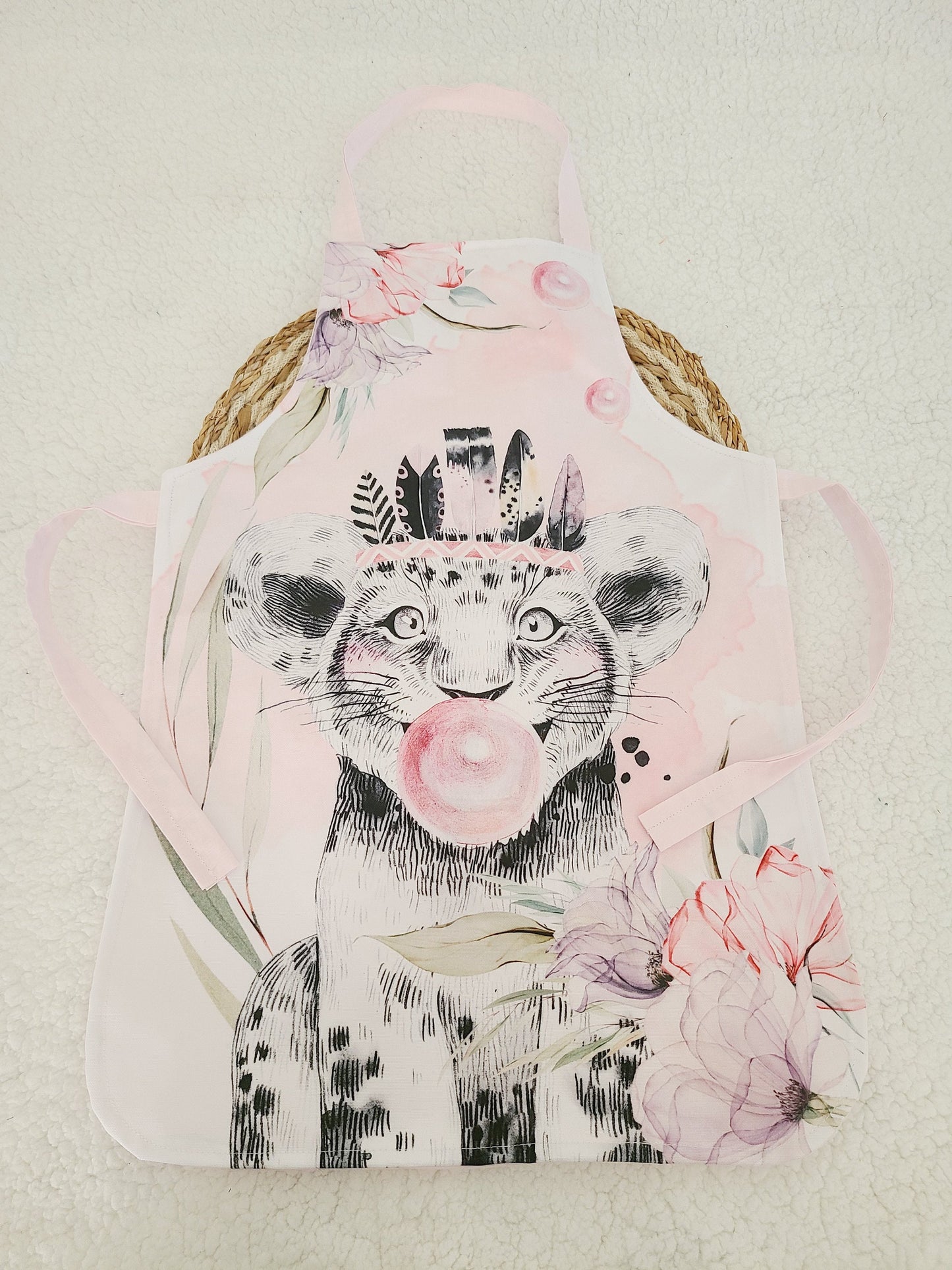 Tablier pour enfant motif léopard taille 6/10 ans