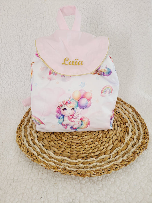 Sac à dos enfant personnalisé motif licorne