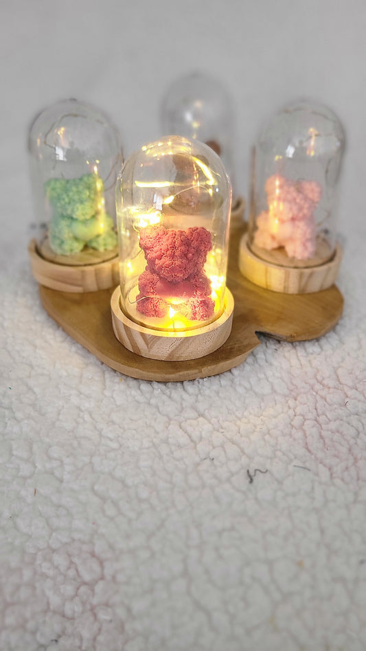 Fondant parfumé Ourson sous cloche illuminée