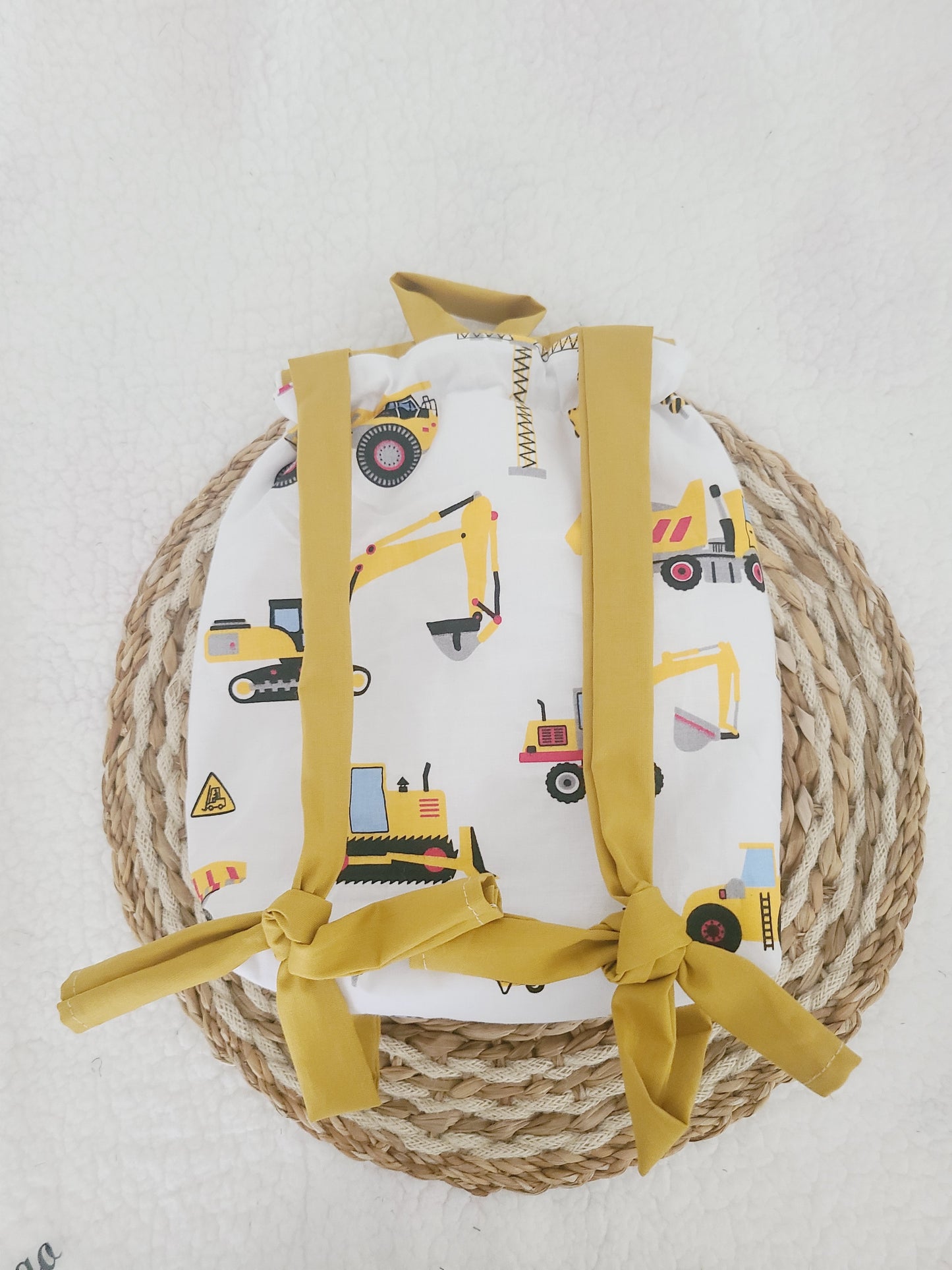 Sac à dos enfant personnalisé ,sac maternelle motif engin de construction