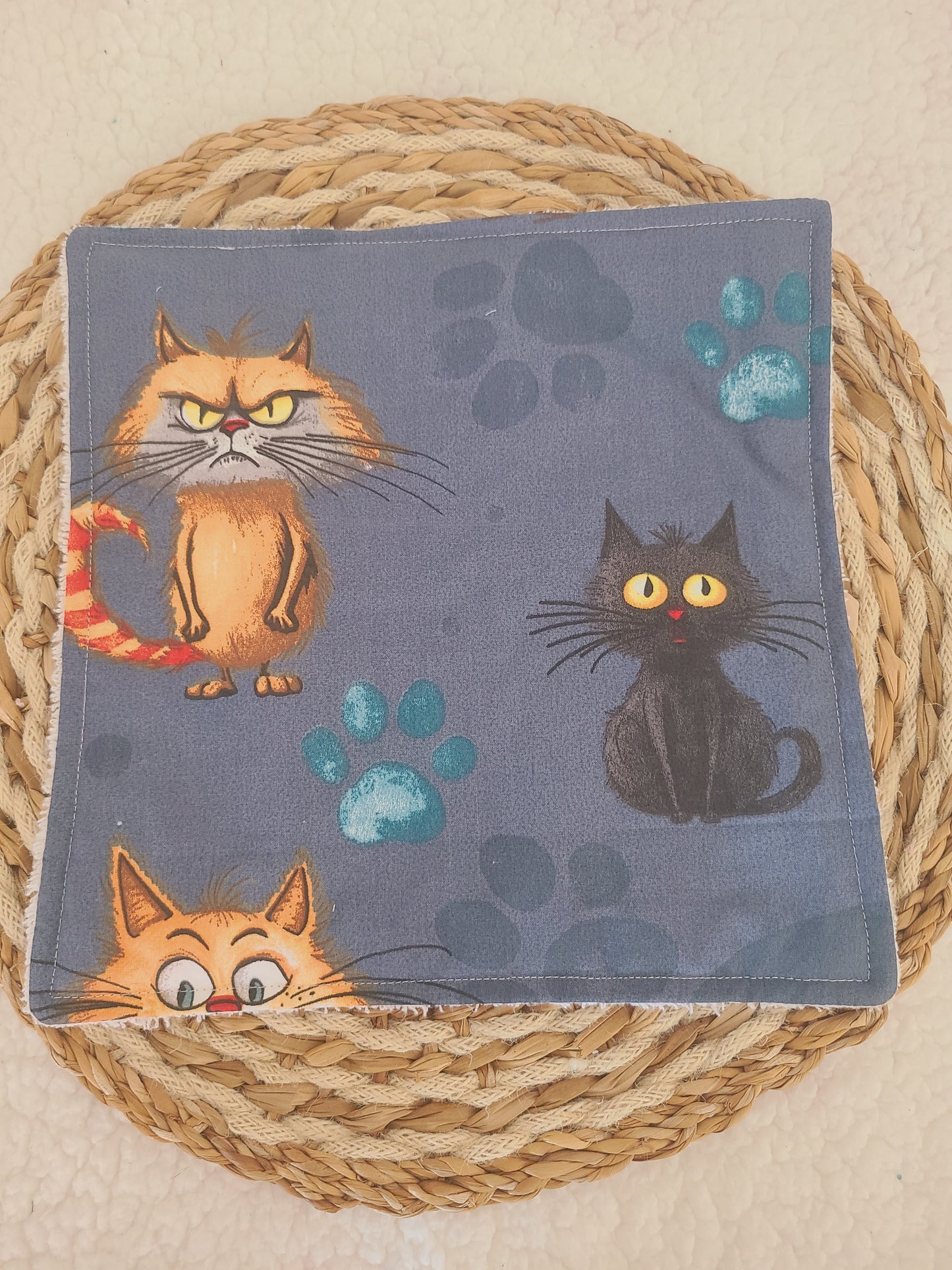 Serviette de table motif chat