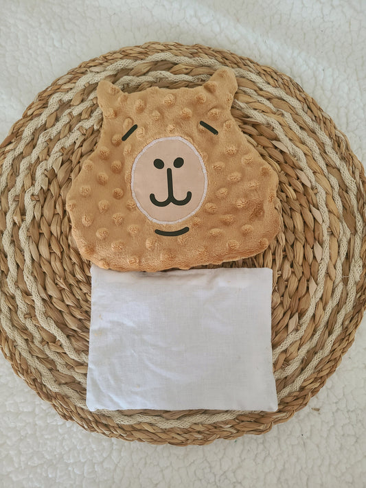 Bouillotte capybara déhoussable aux graines de lin bio