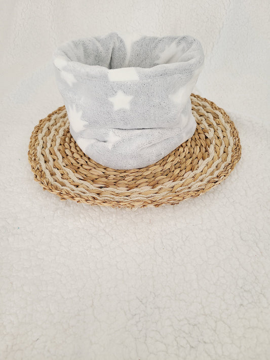 Snood polaire phosphorescent pour bébé, enfant motif étoile et lune