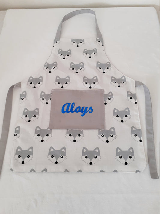 Tablier pour enfant personnalisable motifs renards