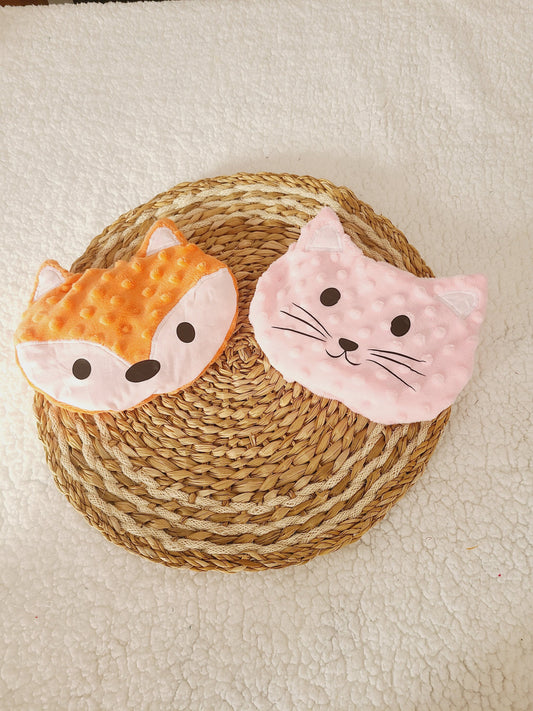 Bouillotte renard ou chat déhoussable aux graines de lin bio