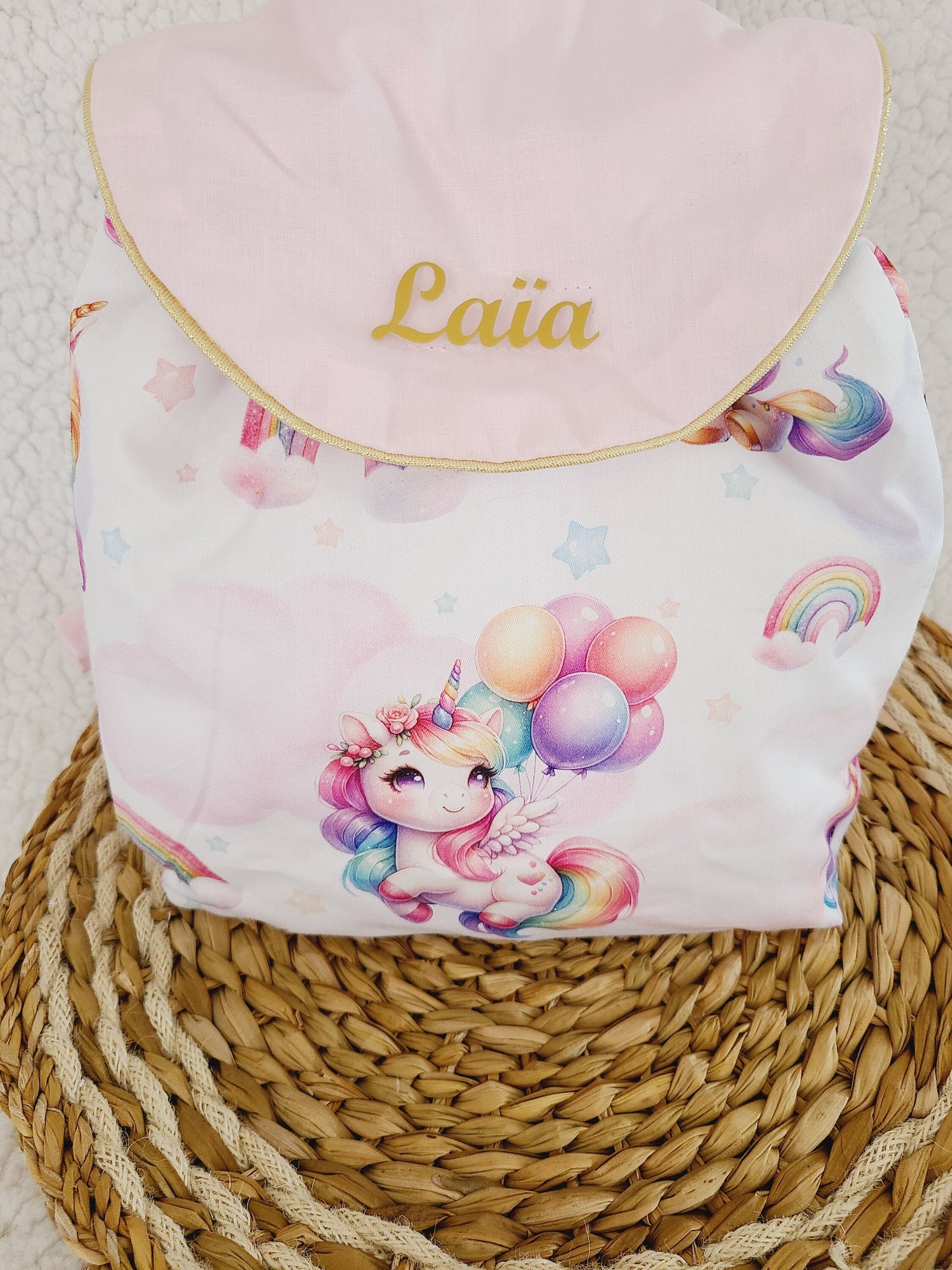 Sac à dos enfant personnalisé motif licorne