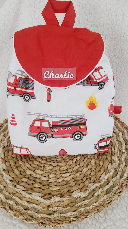 Sac à dos enfant personnalisé motif pompier