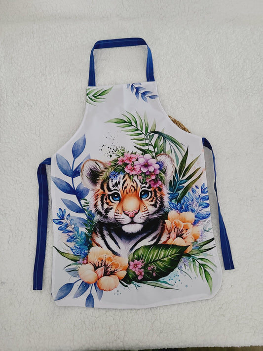 Tablier pour enfant motif tigre taille 6/10 ans
