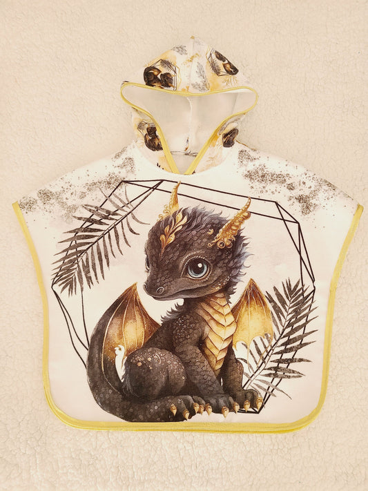 Poncho de bain motif dragon taille 1/4 ans