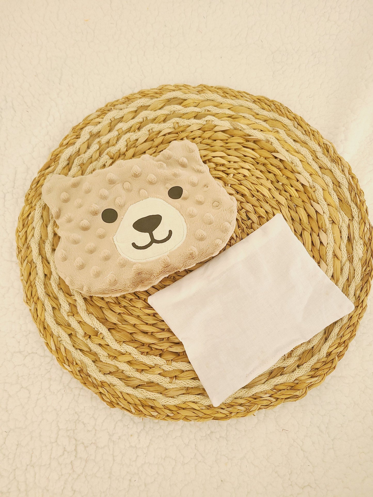 Bouillotte ourson déhoussable aux graines de lin bio