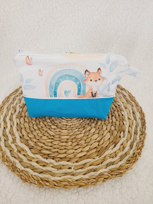 Trousse de toilette personnalisée en coton motif renard