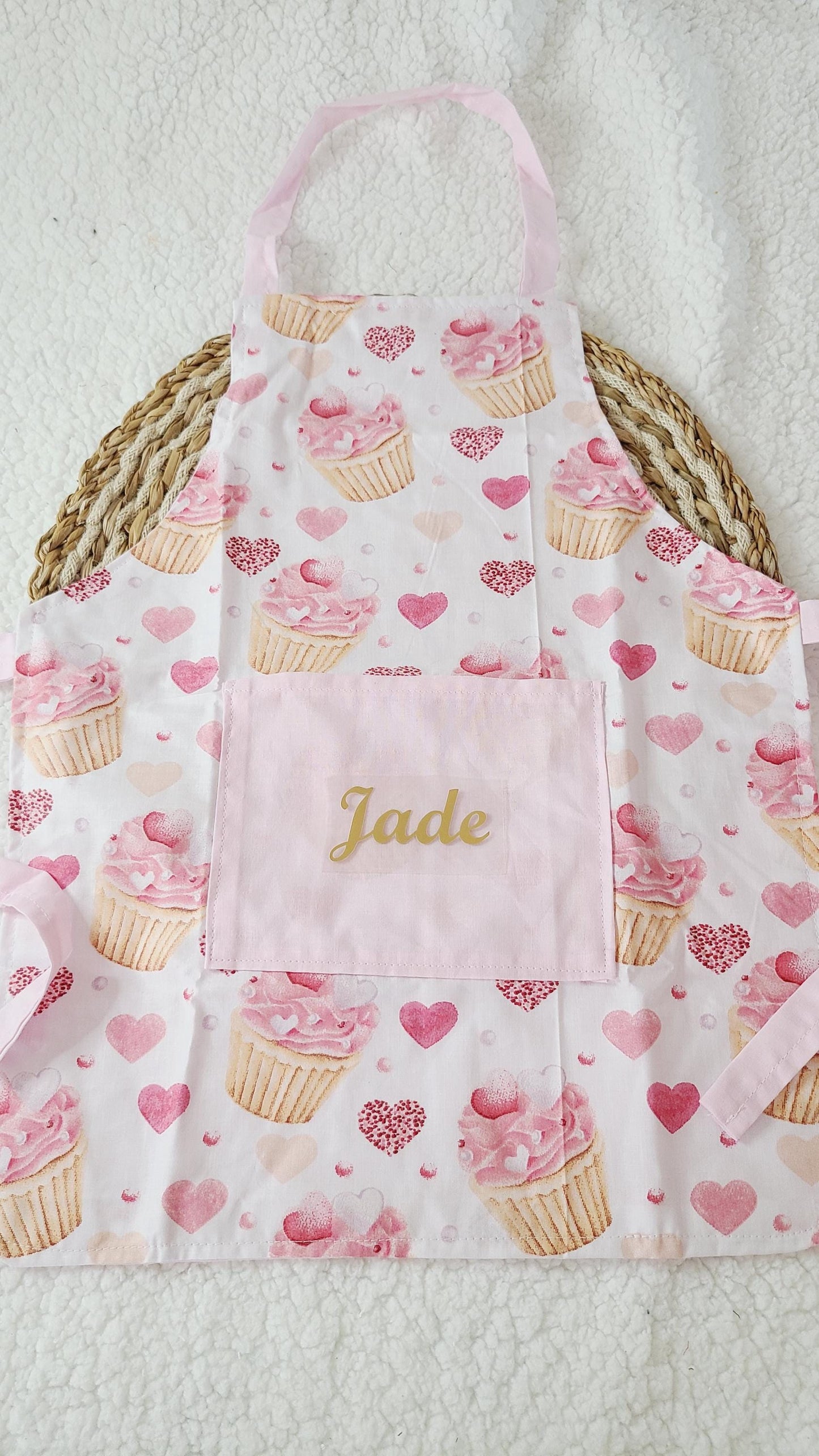 Tablier pour enfant personnalisable motif cupcake