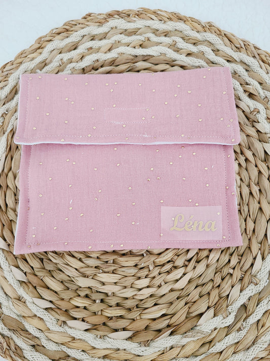 Pochette personnalisée en double gaze pour serviette de table coloris au choix