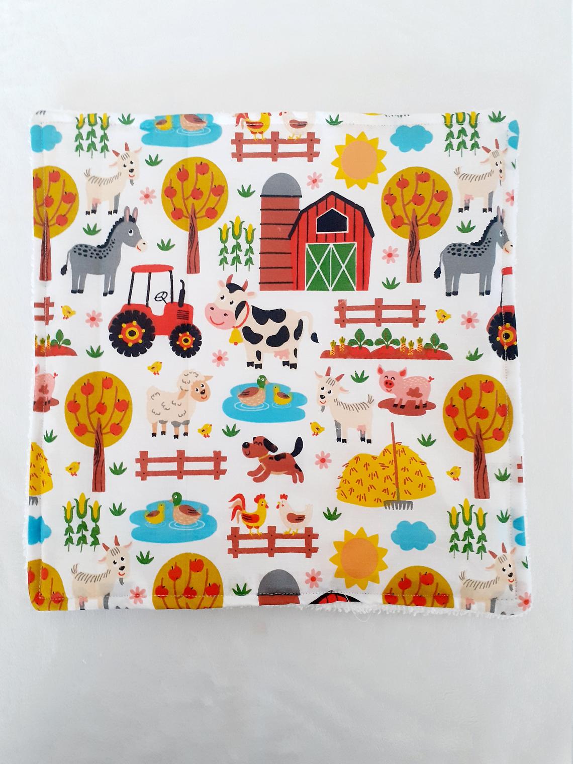 Serviette de table motif animaux de la ferme