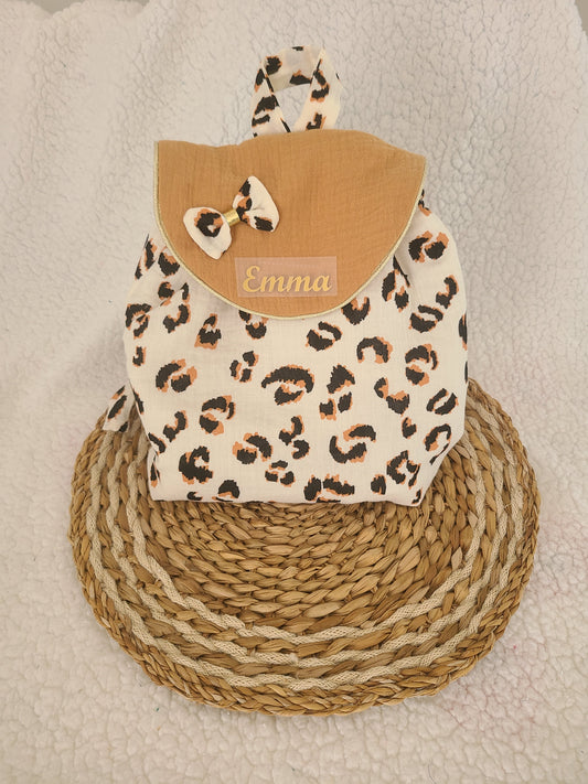 Sac à dos enfant personnalisé ,sac maternelle imprimé léopard