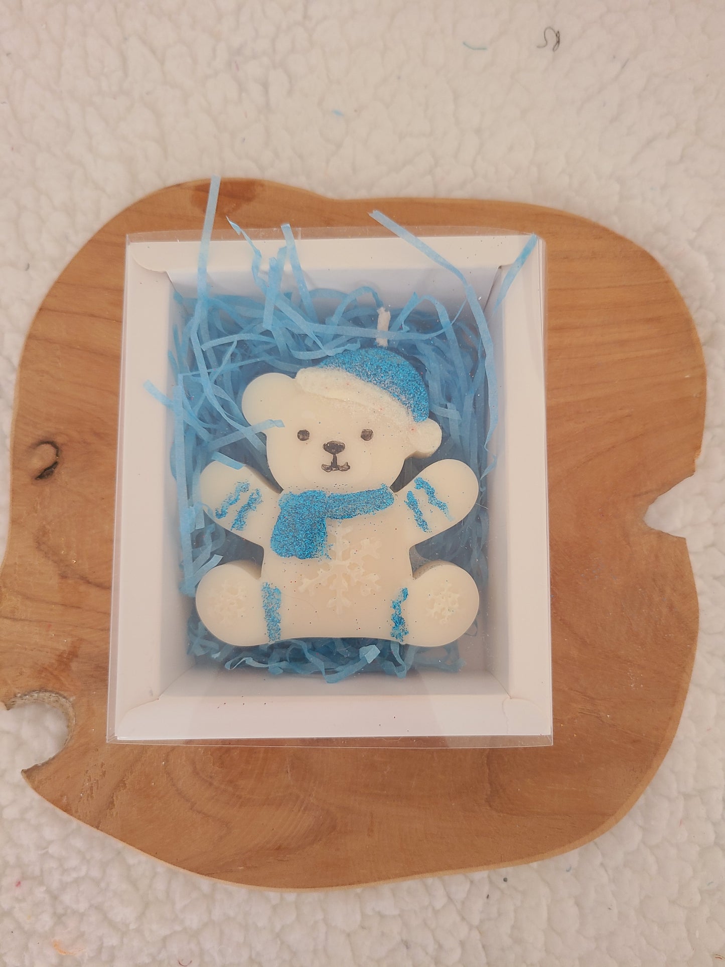 Bougie ourson et bleu