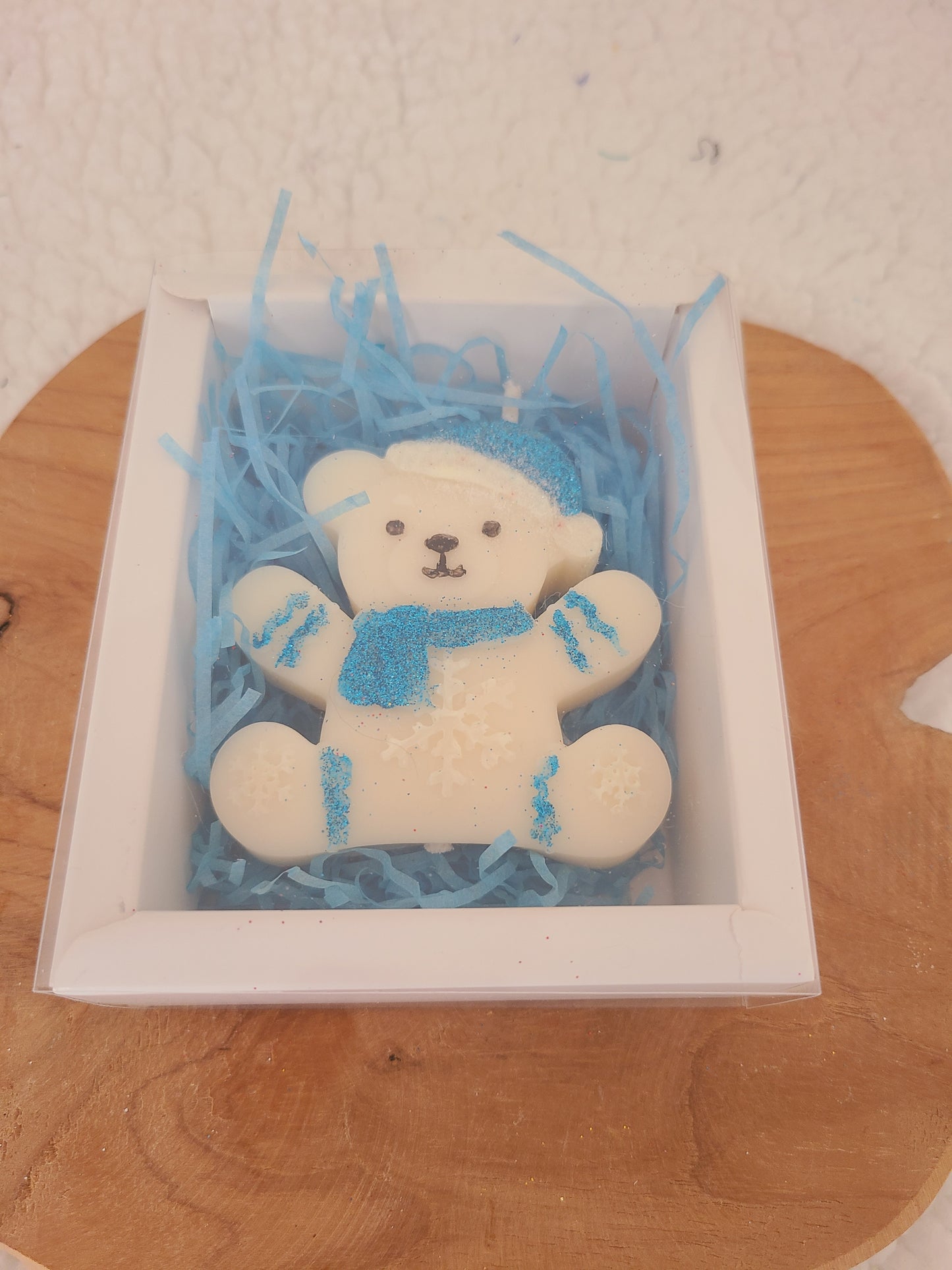 Bougie ourson et bleu