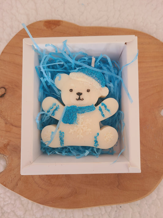 Bougie ourson et bleu