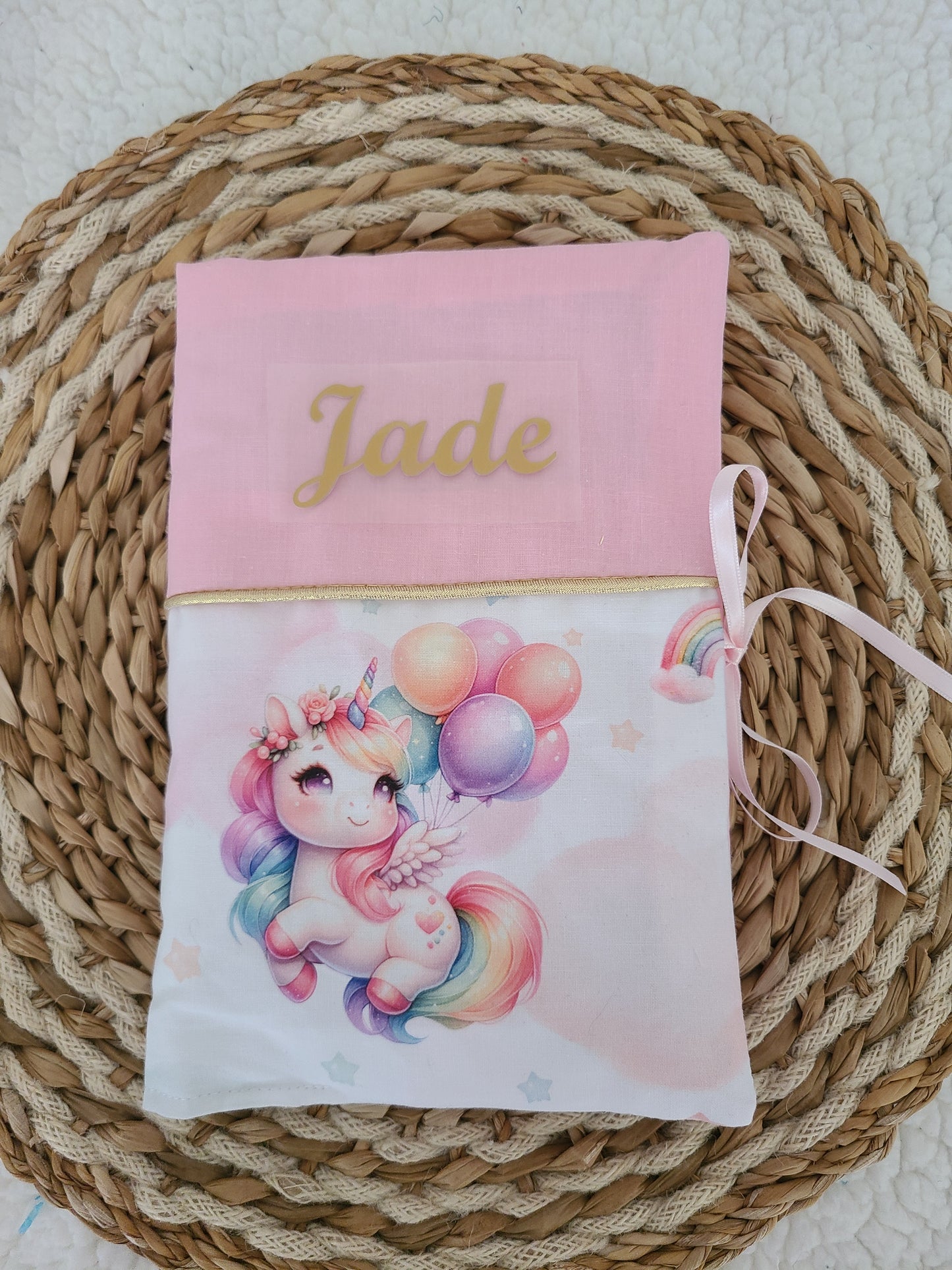 Protège carnet de santé personnalisé motif licorne