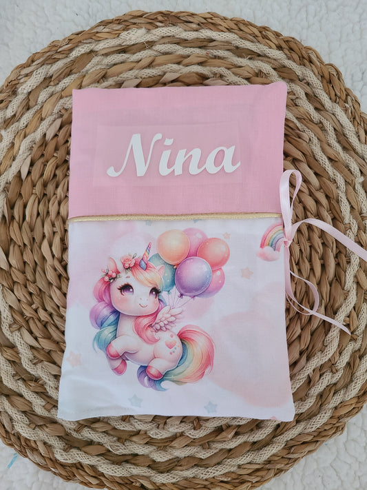 Protège carnet de santé personnalisé motif licorne