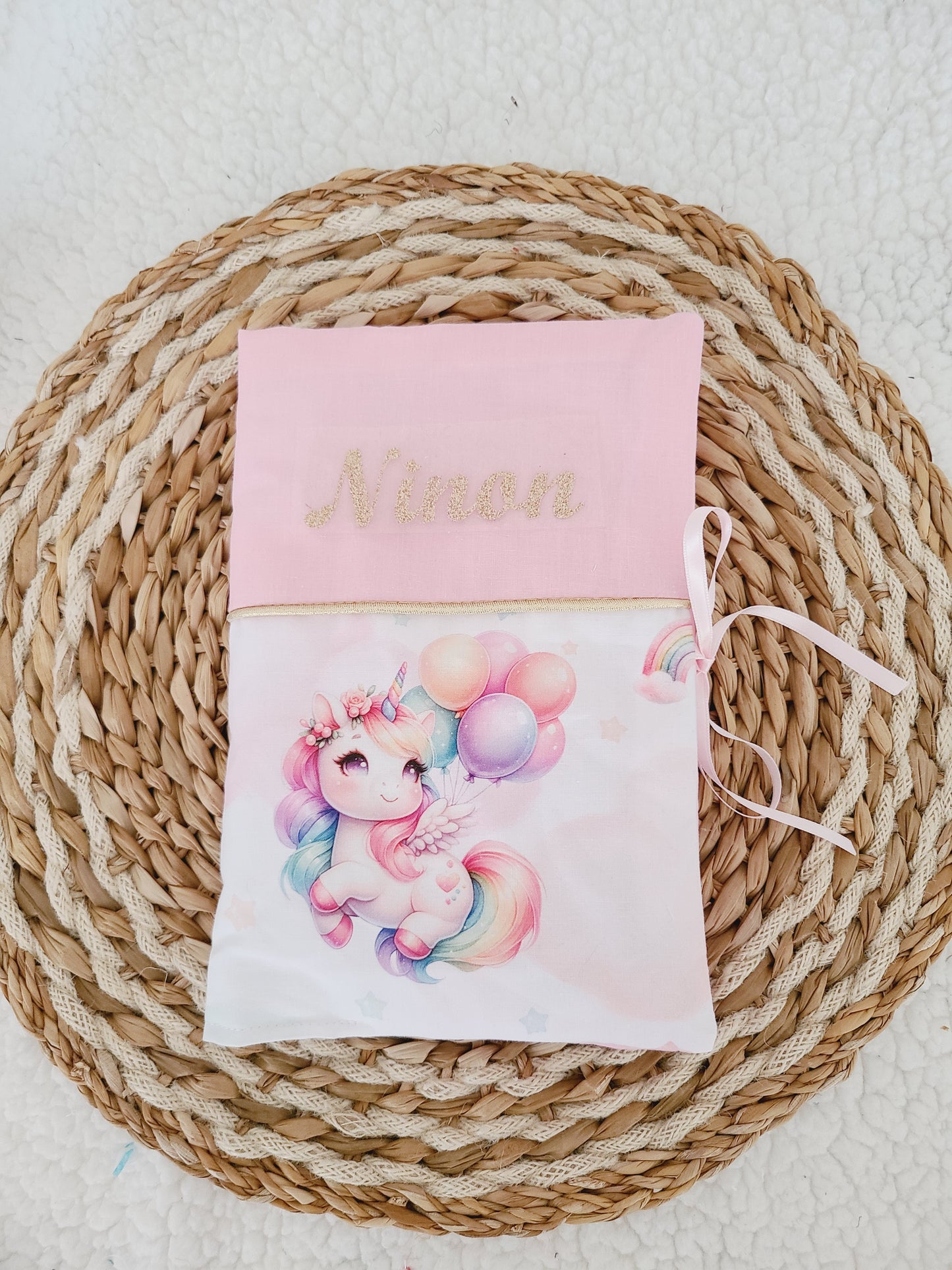Protège carnet de santé personnalisé motif licorne