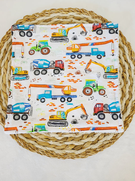Serviette de table motif engin, grue