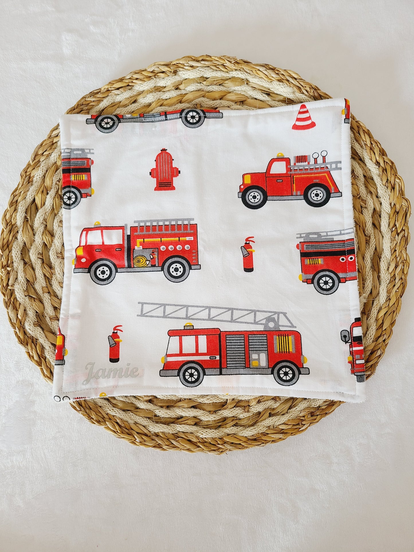 Serviette de table motif camion de pompier
