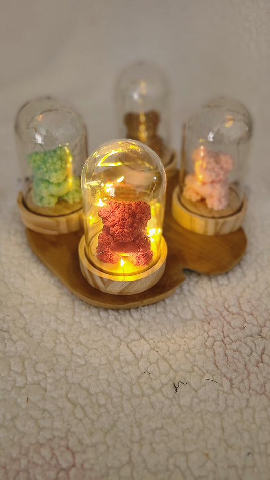 Fondant parfumé Ourson sous cloche illuminée