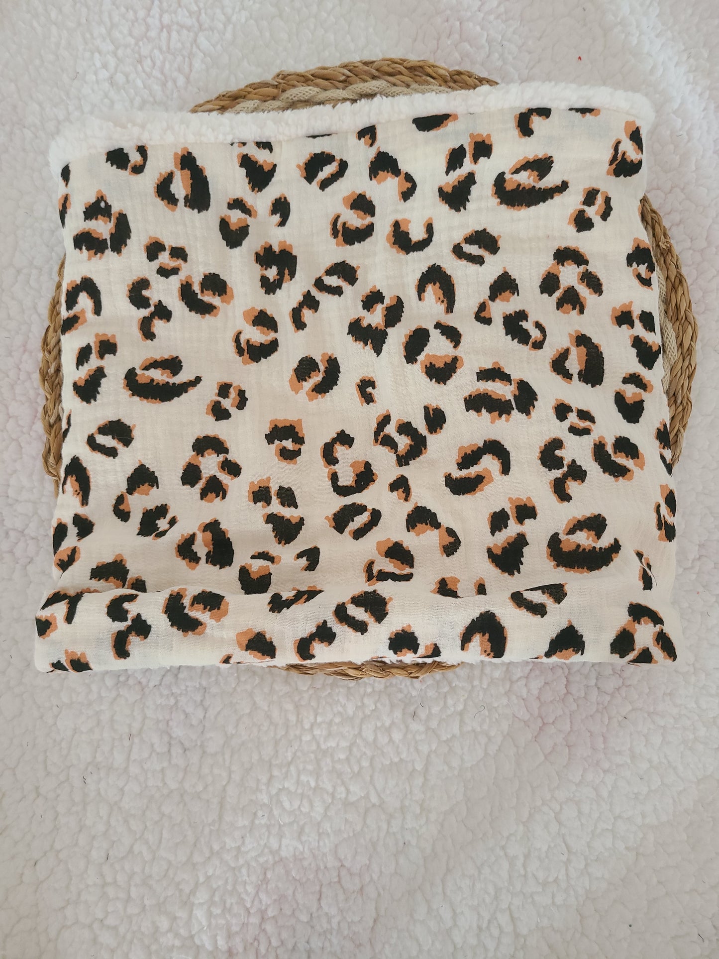 Snood adulte léopard et sherpa écrue