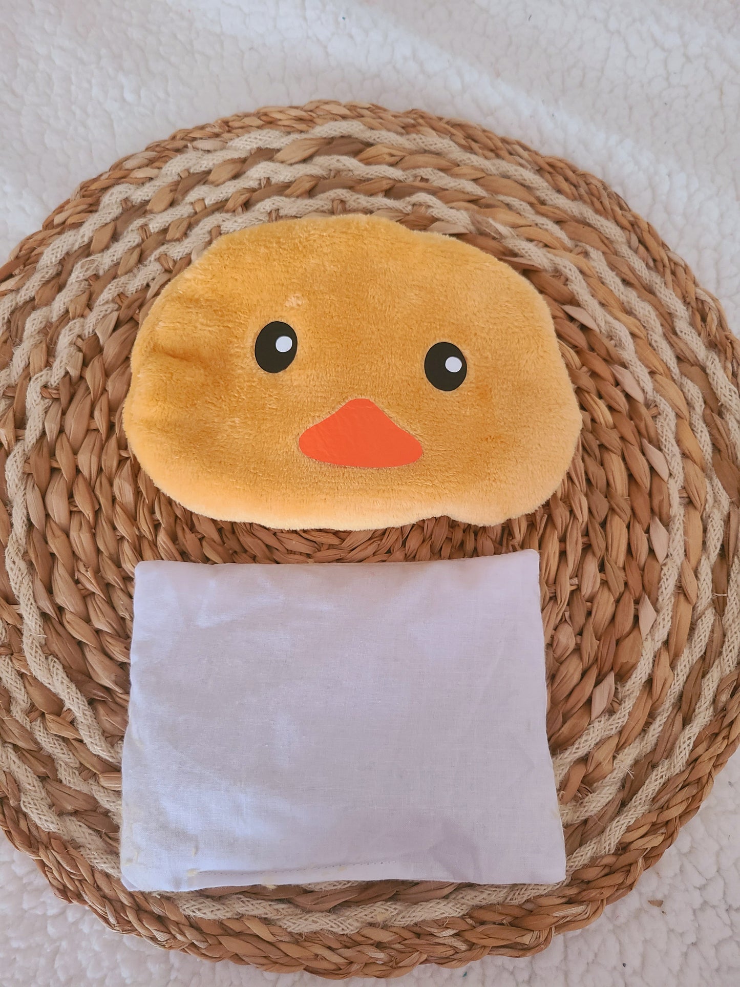 Bouillotte canard déhoussable aux graines de lin bio