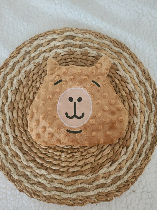 Bouillotte capybara déhoussable aux graines de lin bio