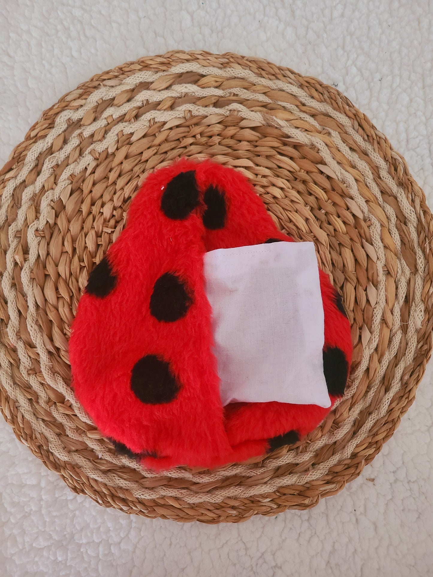 Bouillotte coccinelle déhoussable aux graines de lin bio