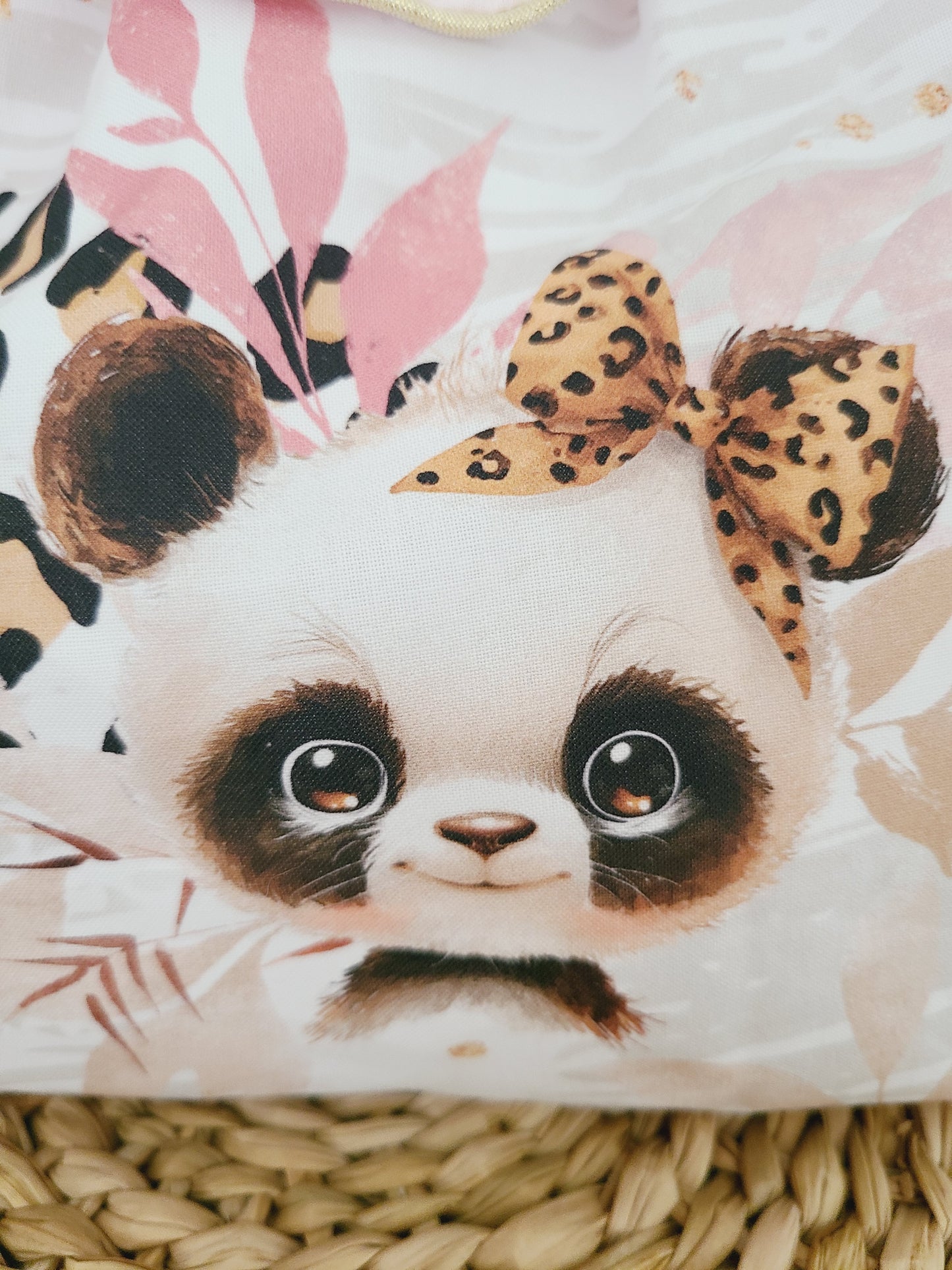 Sac à dos enfant personnalisé ,sac maternelle motif panda léopard