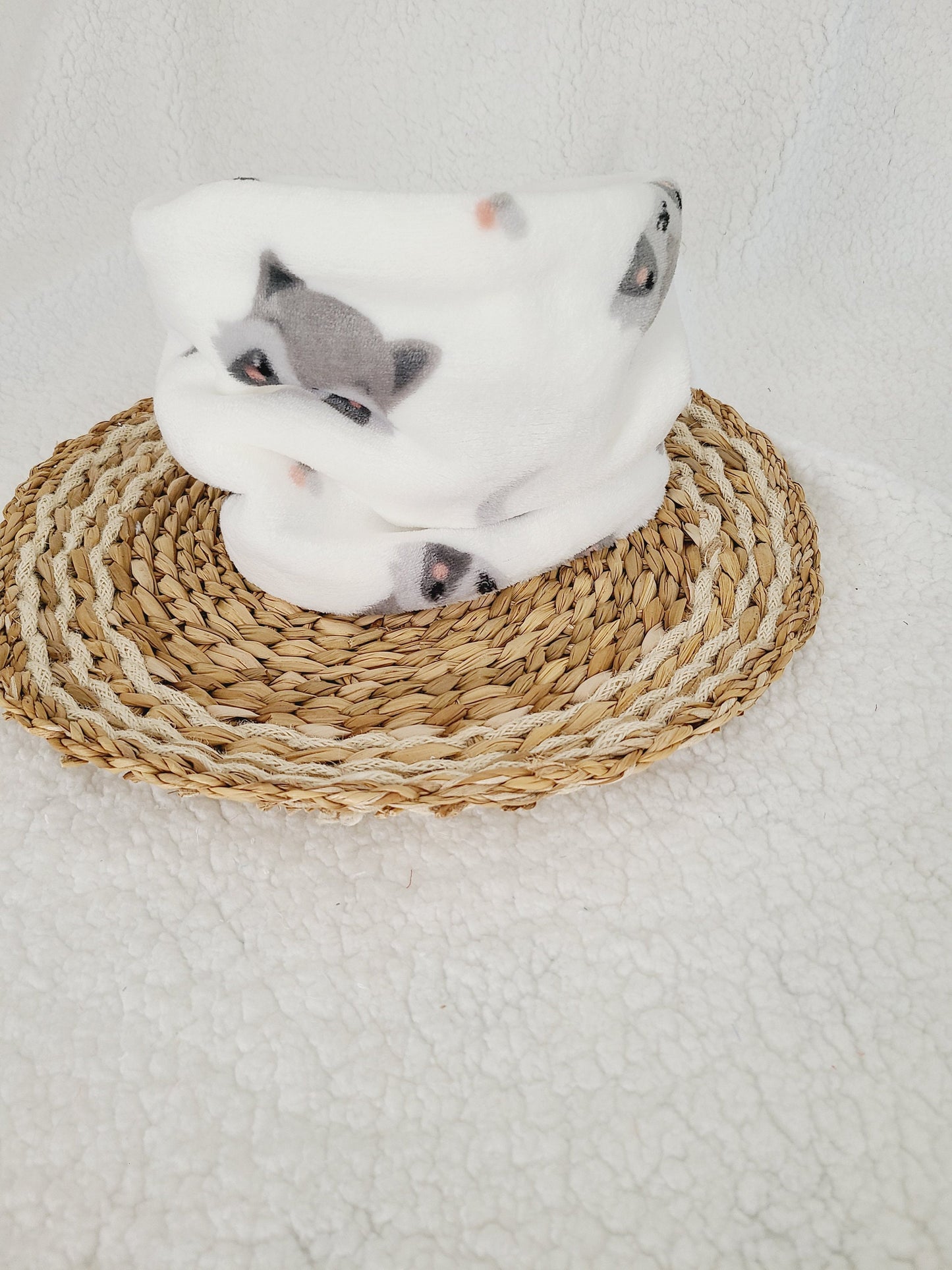 Snood polaire pour bébé, enfant motif raton laveur