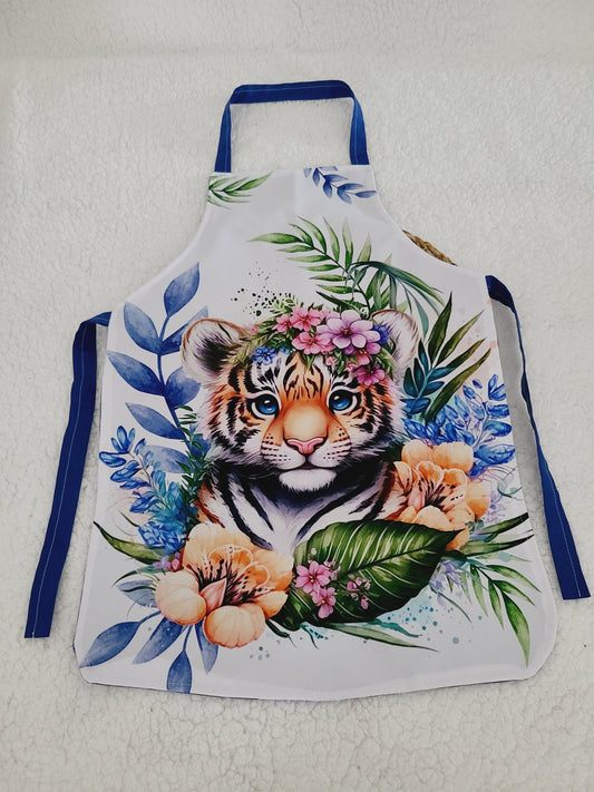 Tablier pour enfant motif tigre taille 6/10 ans