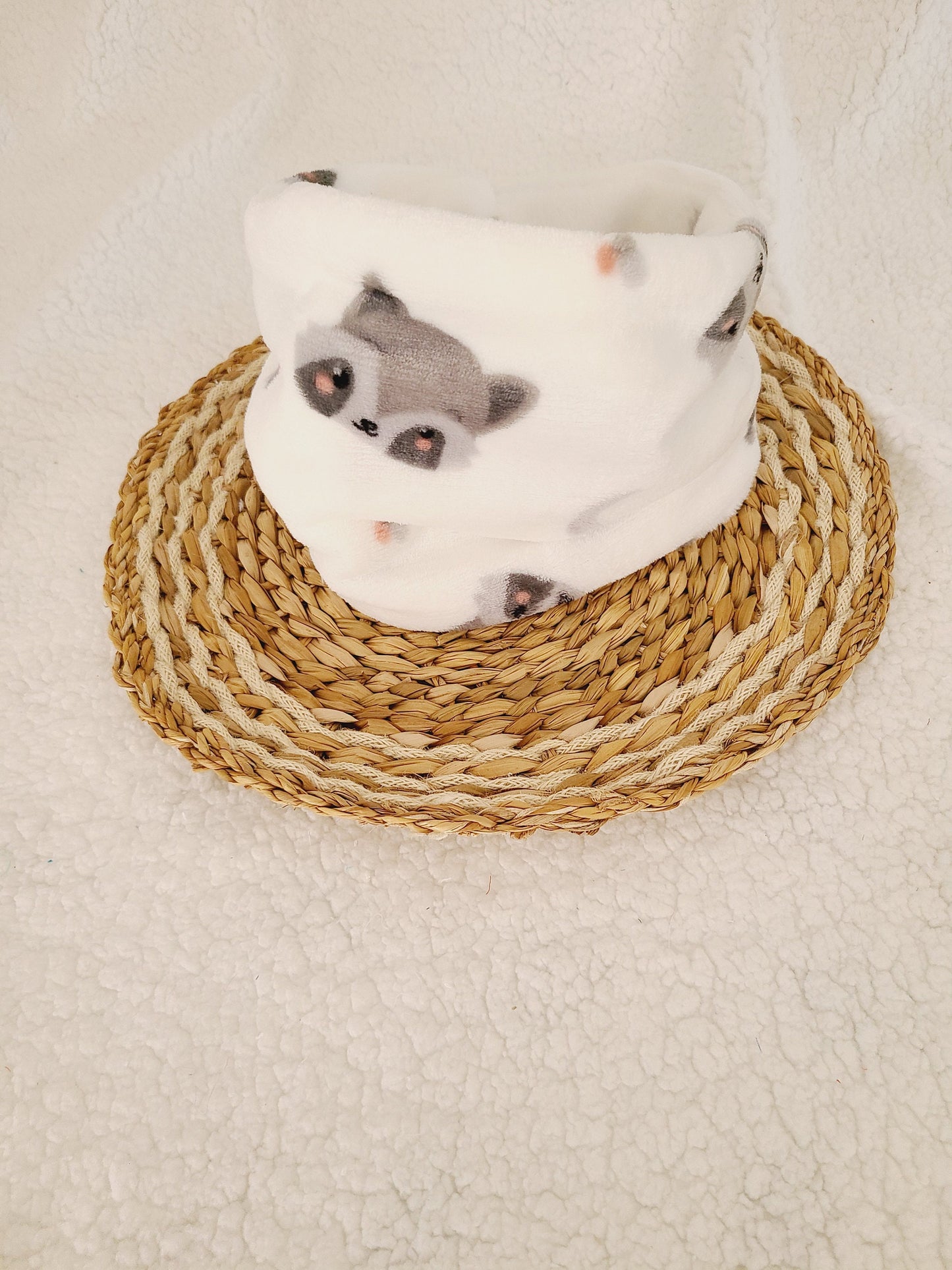 Snood polaire pour bébé, enfant motif raton laveur
